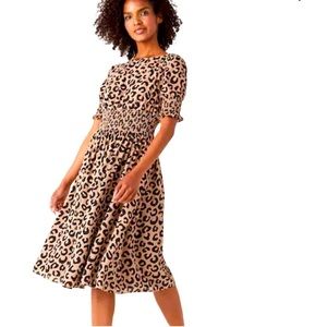 KATE SPADE LEOPARD PRINT BLAIRE MIDI DRESS size medium